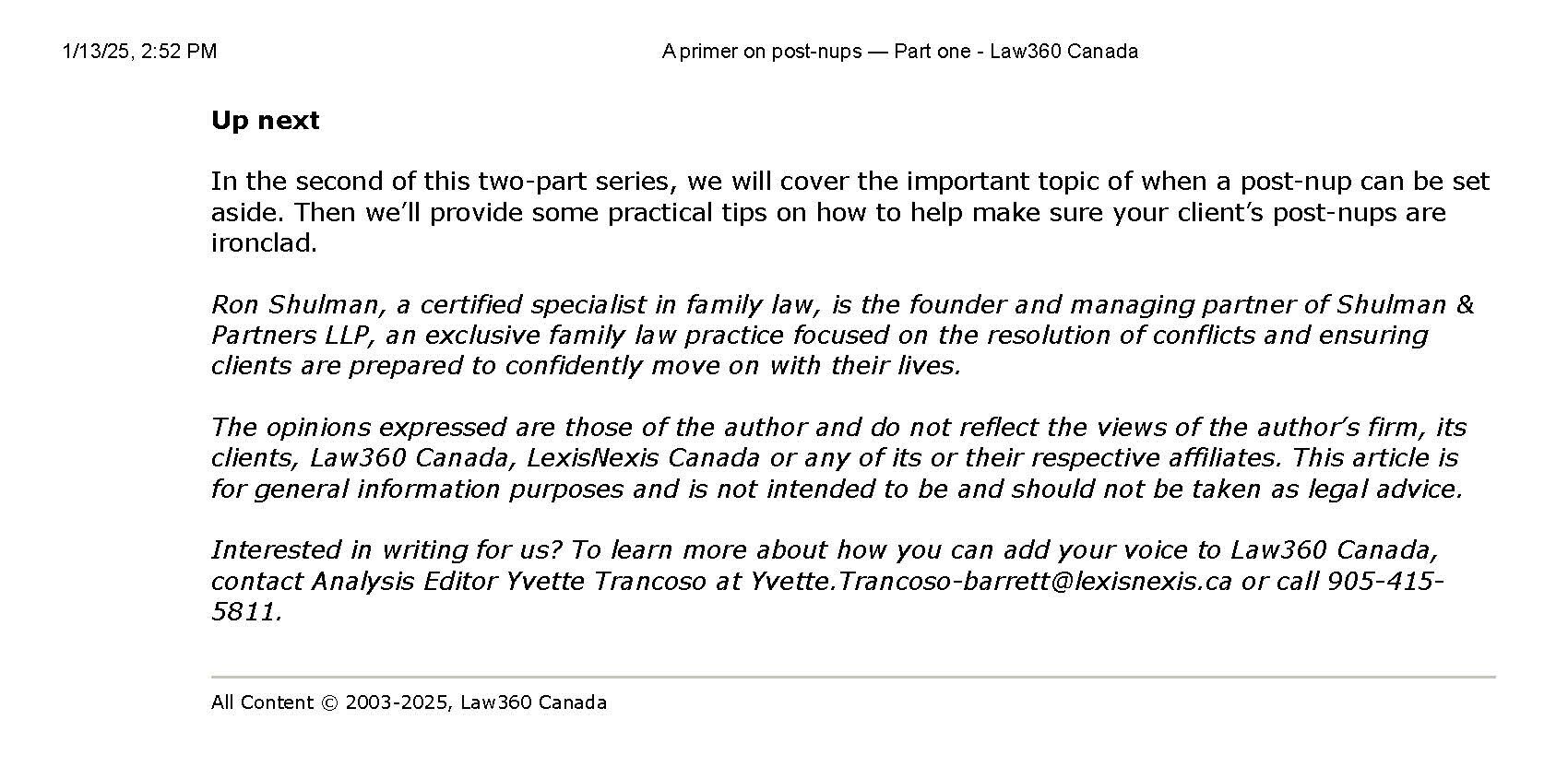 Ron Shulman - A primer on post-nups  Part one - Law360 Canada_Page_3