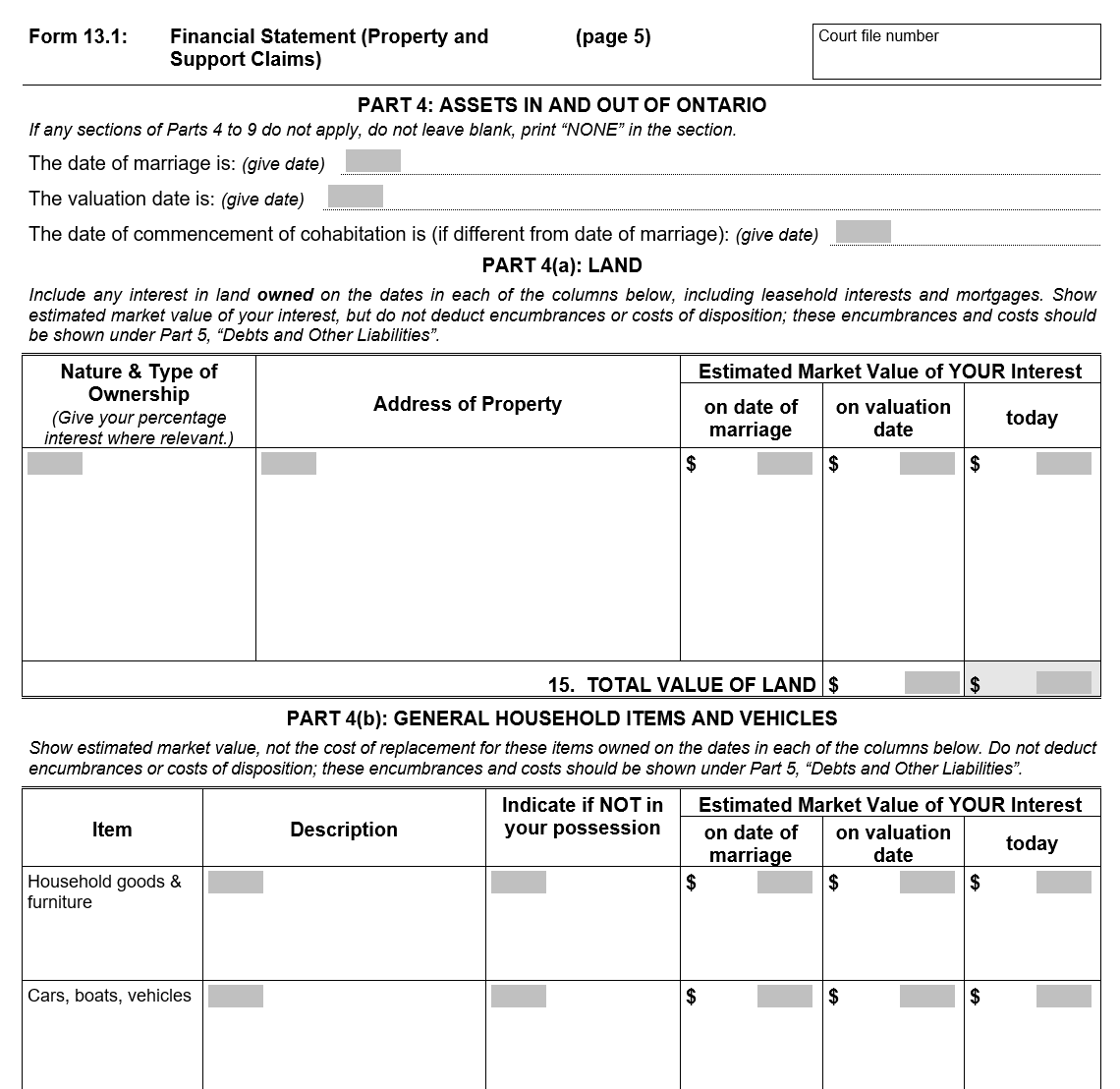 Excerpt from Form 13.1 Financial Statement