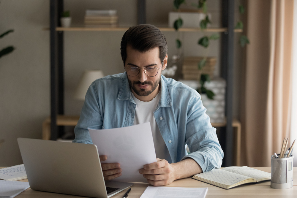 Man reviewing documents