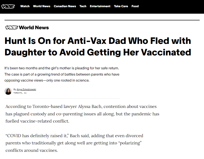 Anti-Vax Dad Flees with Daughter