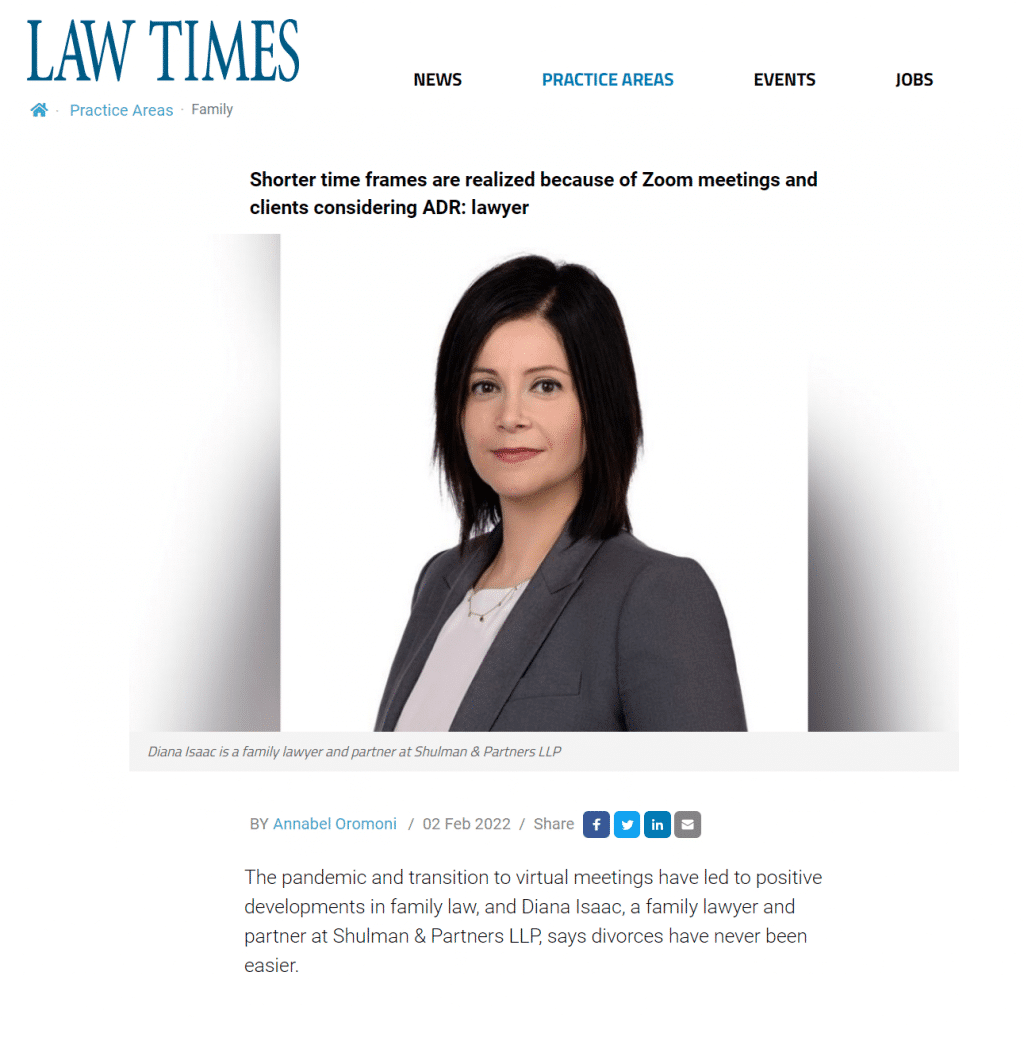 Law times, virtual court, Diana Isaac.